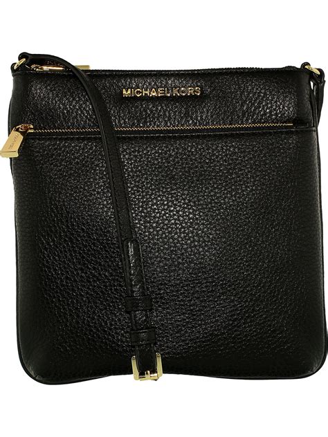 Michael Kors Womens Black Pebbled Leather Strap Crossbody 